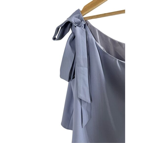 NWT Superdown Jenna One Shoulder Blue Mini Dress Size S Slit Party Cocktail - Picture 16 of 16